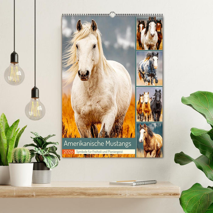 Amerikanische Mustangs. Symbole für Freiheit und Pioniergeis (CALVENDO Wandkalender 2026)