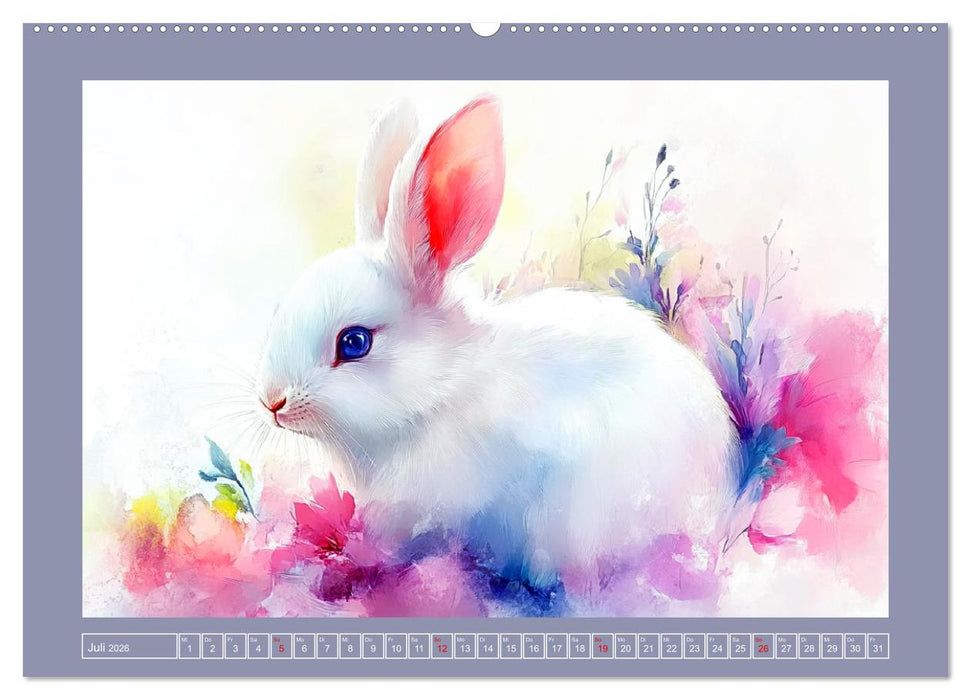 Nagerglück und Blütenzauber. Niedliche Tierchen im romantischen Stil (CALVENDO Premium Wandkalender 2026)
