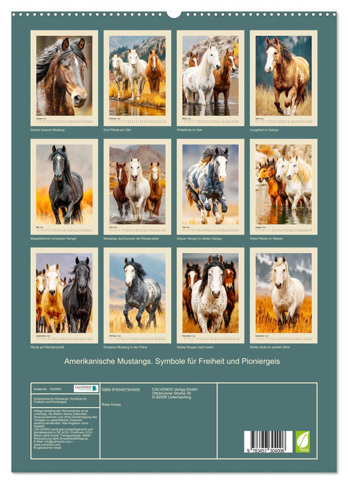 Amerikanische Mustangs. Symbole für Freiheit und Pioniergeis (CALVENDO Premium Wandkalender 2026)