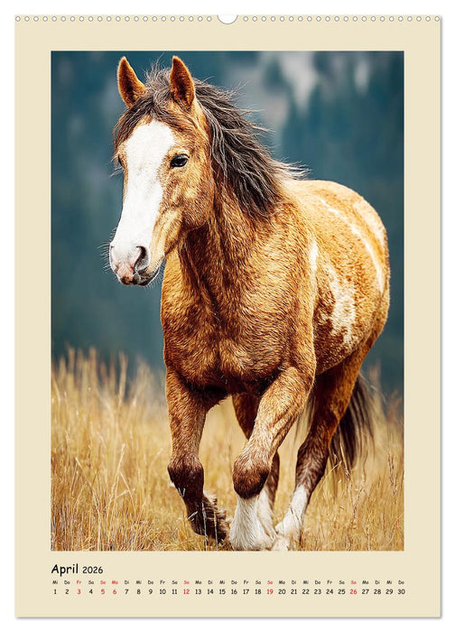 Amerikanische Mustangs. Symbole für Freiheit und Pioniergeis (CALVENDO Premium Wandkalender 2026)