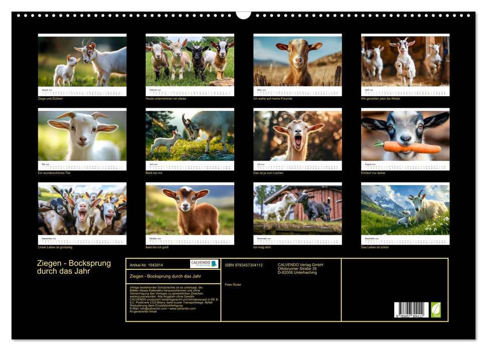 Ziegen - Bocksprung durch das Jahr (CALVENDO Wandkalender 2026)