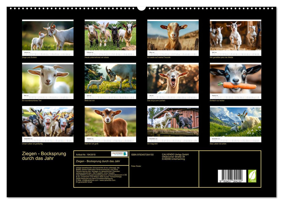 Ziegen - Bocksprung durch das Jahr (CALVENDO Premium Wandkalender 2026)