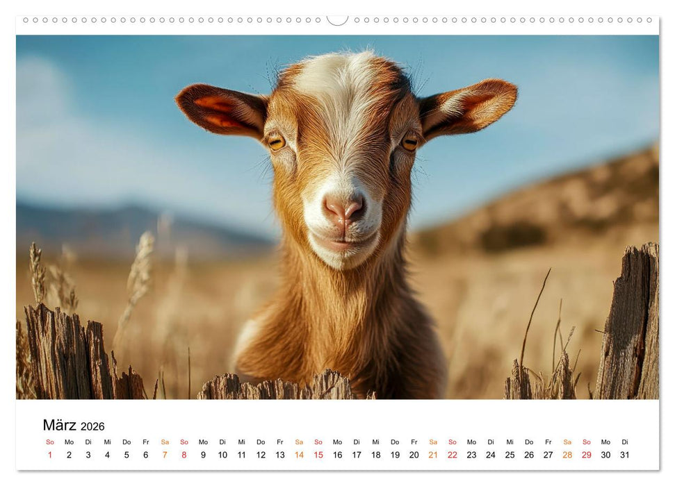 Ziegen - Bocksprung durch das Jahr (CALVENDO Premium Wandkalender 2026)