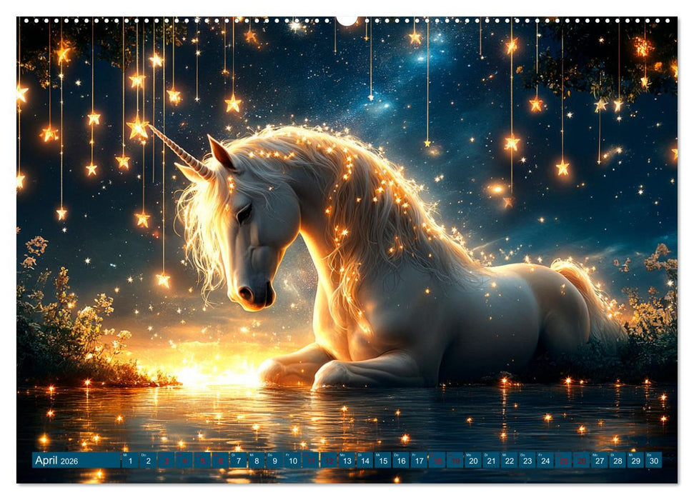 Zwischen Glitzer und Fantasie-Einhörner durchs Jahr (CALVENDO Wandkalender 2026)