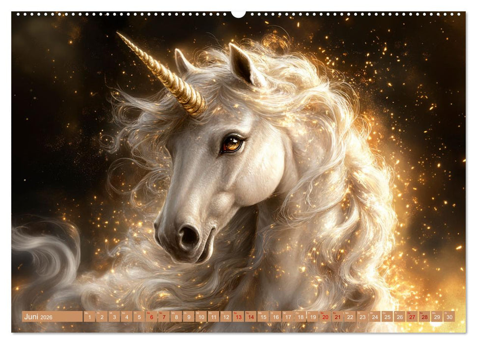 Zwischen Glitzer und Fantasie-Einhörner durchs Jahr (CALVENDO Wandkalender 2026)