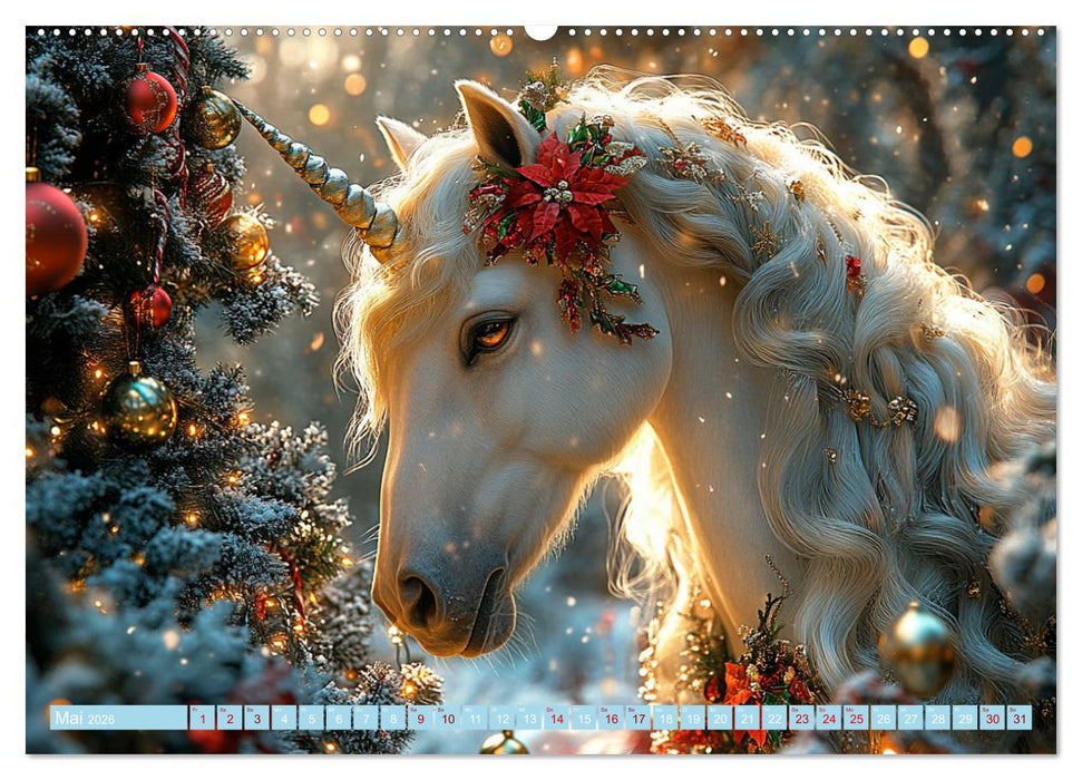 Zwischen Glitzer und Fantasie-Einhörner durchs Jahr (CALVENDO Premium Wandkalender 2026)