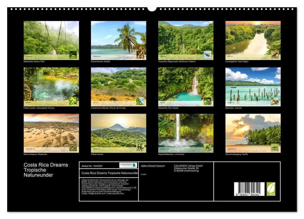 Costa Rica Dreams Tropische Naturwunder (CALVENDO Premium Wandkalender 2026)