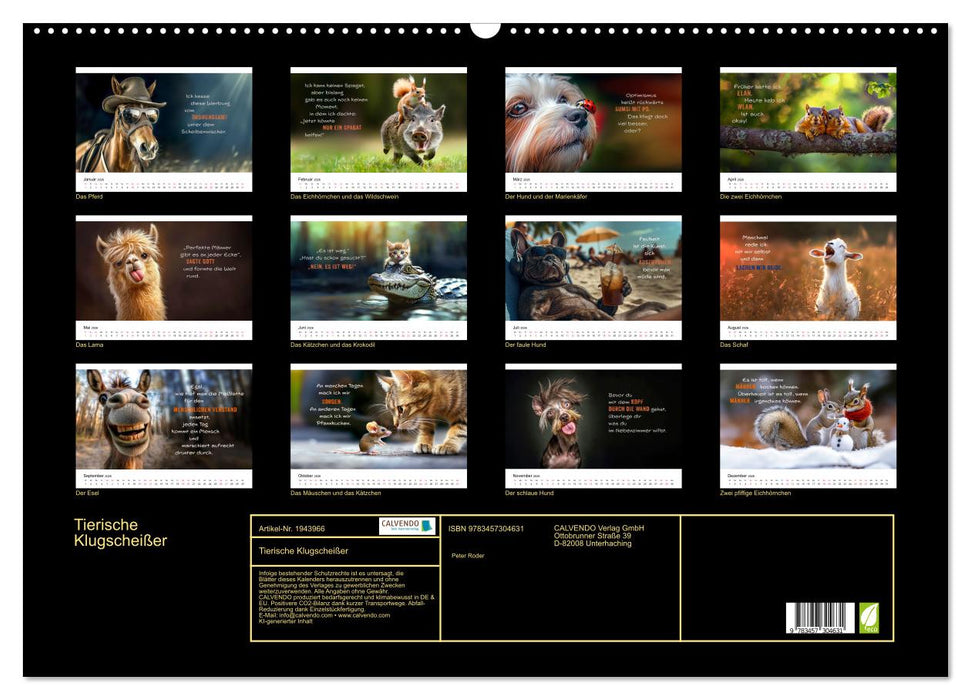 Tierische Klugscheißer (CALVENDO Wandkalender 2026)