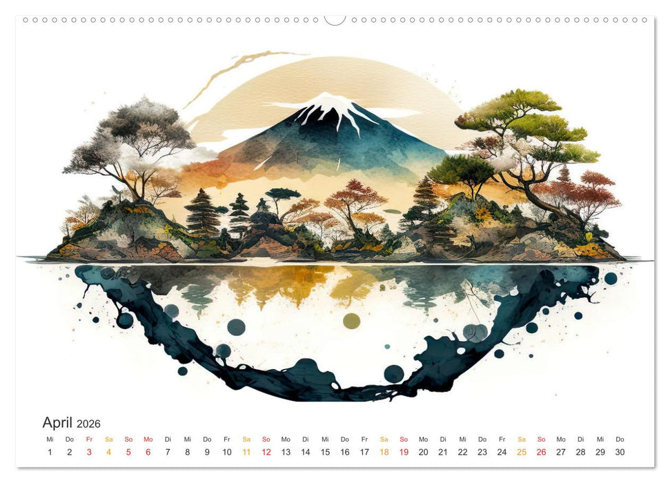 Japan - Aquarell Kunst und Tradition (CALVENDO Wandkalender 2026)