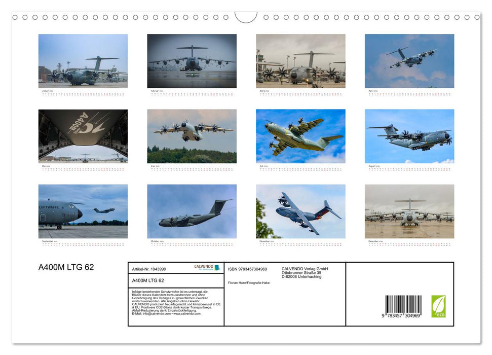 A400M LTG 62 (CALVENDO Wandkalender 2026)