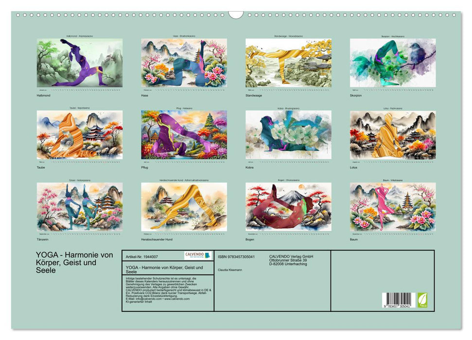 YOGA - Harmonie von Körper, Geist und Seele (CALVENDO Wandkalender 2026)
