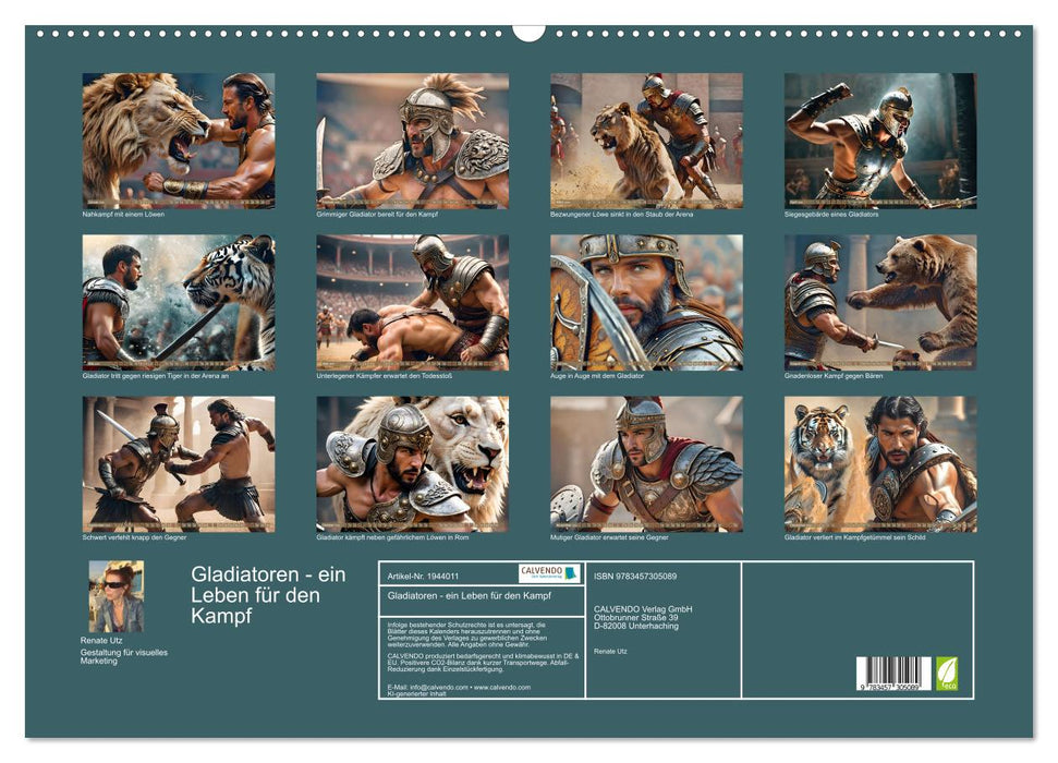 Gladiatoren - ein Leben für den Kampf (CALVENDO Wandkalender 2026)