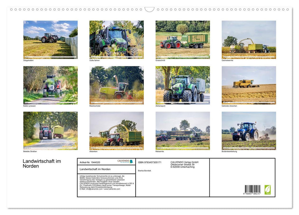 Landwirtschaft im Norden (CALVENDO Wandkalender 2026)