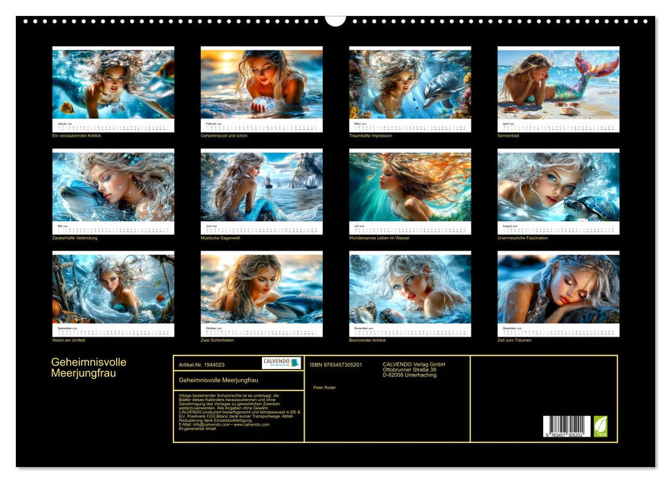 Geheimnisvolle Meerjungfrau (CALVENDO Wandkalender 2026)