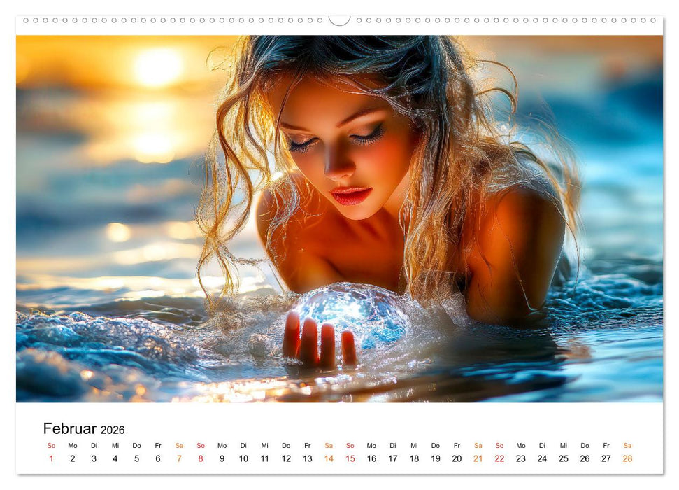 Geheimnisvolle Meerjungfrau (CALVENDO Wandkalender 2026)