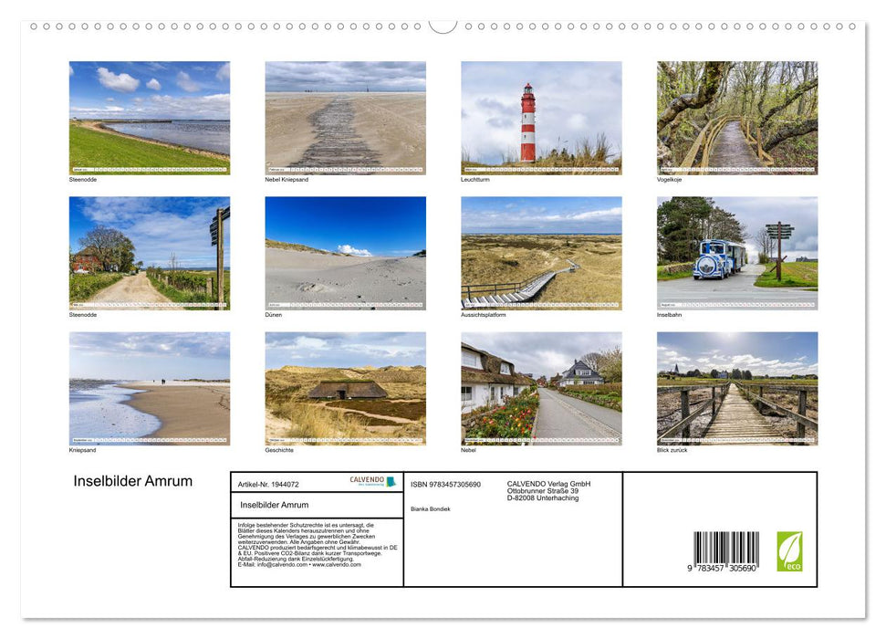 Inselbilder Amrum (CALVENDO Premium Wandkalender 2026)