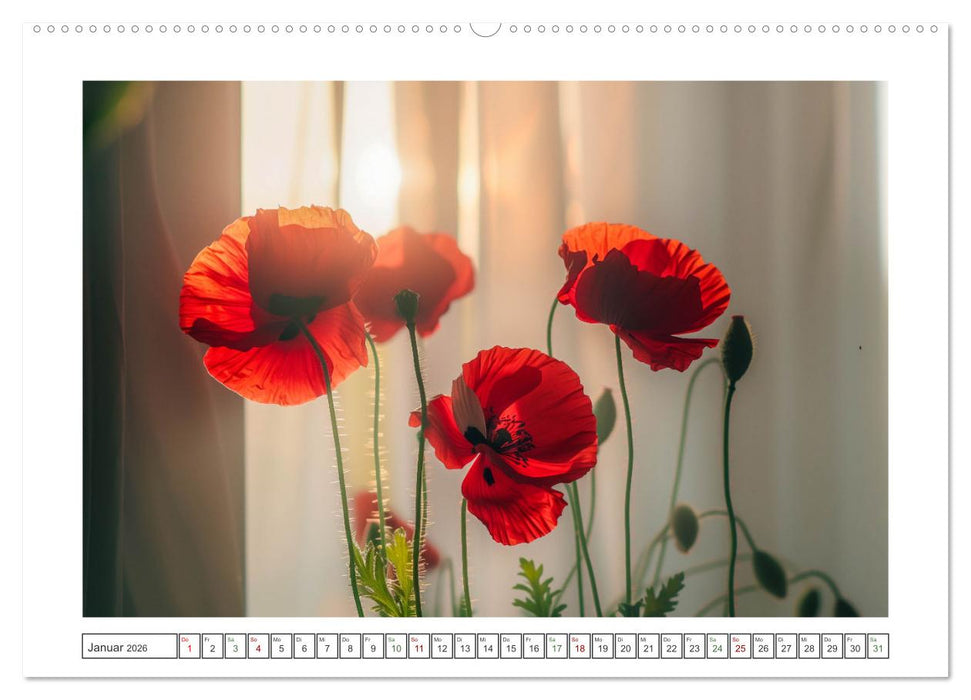 Mohnträume im Licht (CALVENDO Wandkalender 2026)