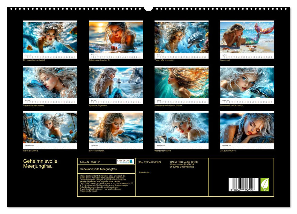 Geheimnisvolle Meerjungfrau (CALVENDO Premium Wandkalender 2026)