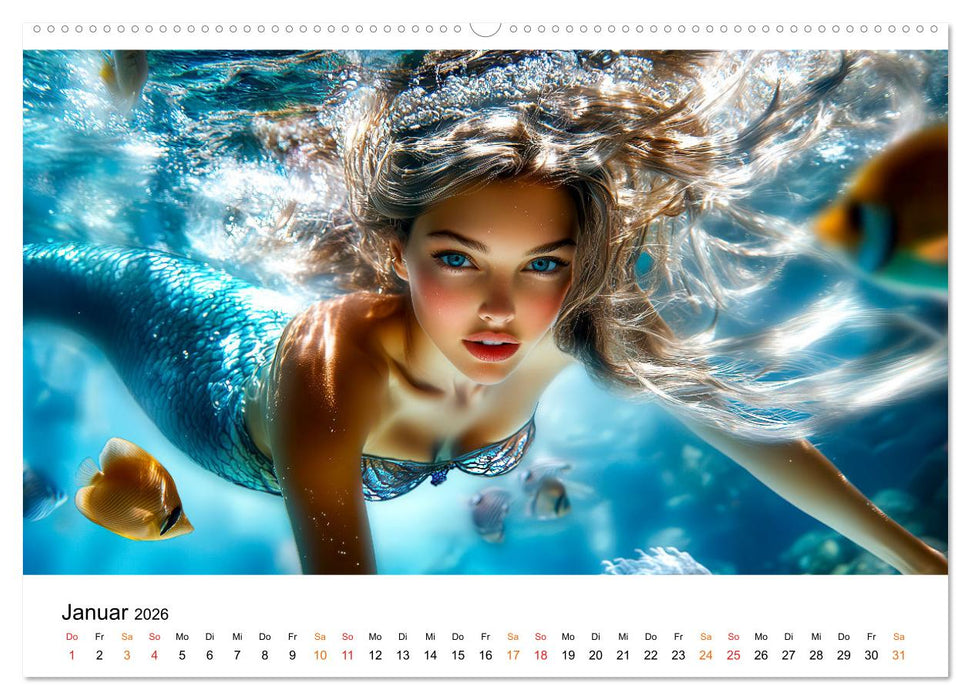 Geheimnisvolle Meerjungfrau (CALVENDO Premium Wandkalender 2026)