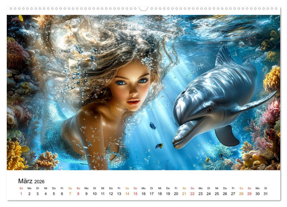 Geheimnisvolle Meerjungfrau (CALVENDO Premium Wandkalender 2026)