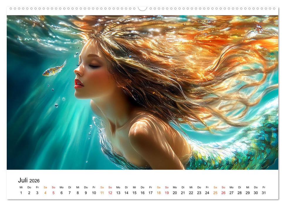 Geheimnisvolle Meerjungfrau (CALVENDO Premium Wandkalender 2026)