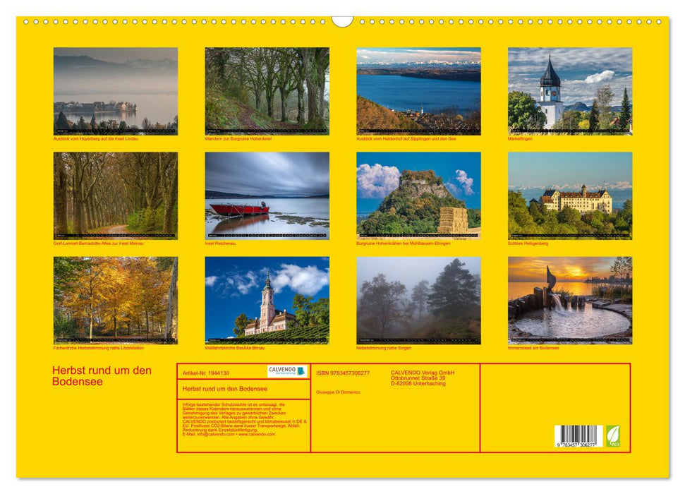 Herbst rund um den Bodensee (CALVENDO Wandkalender 2026)