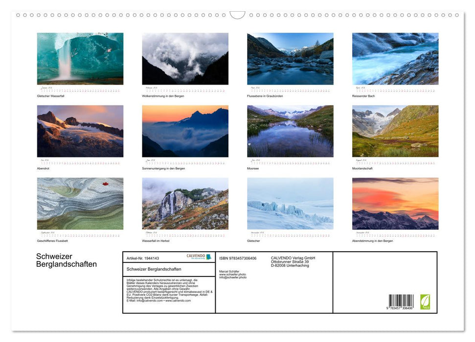 Schweizer Berglandschaften (CALVENDO Wandkalender 2026)
