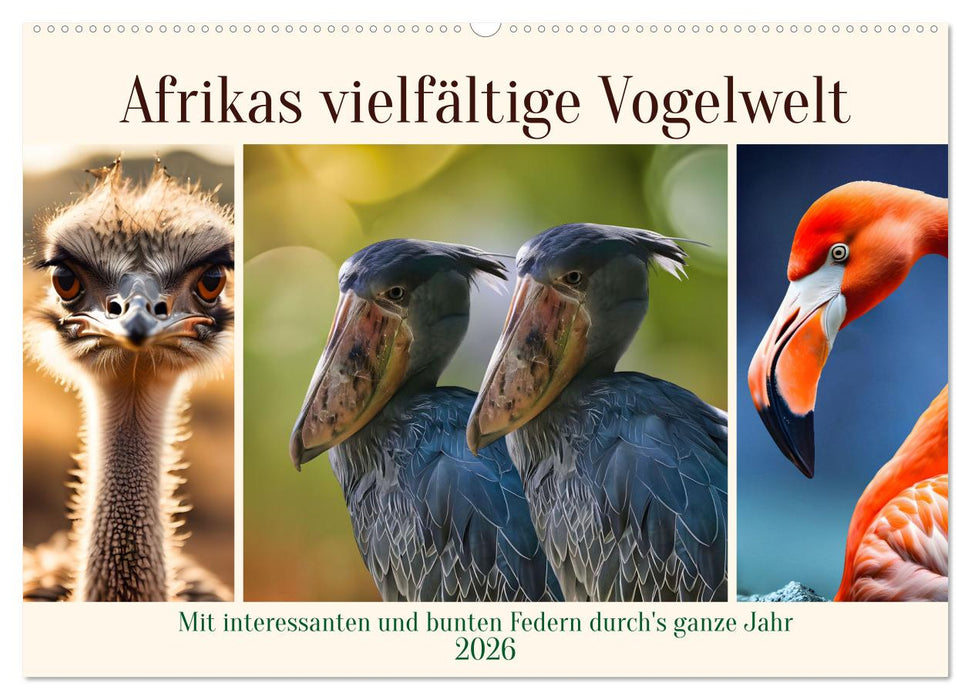 Afrikas vielfältige Vogelwelt (CALVENDO Wandkalender 2026)