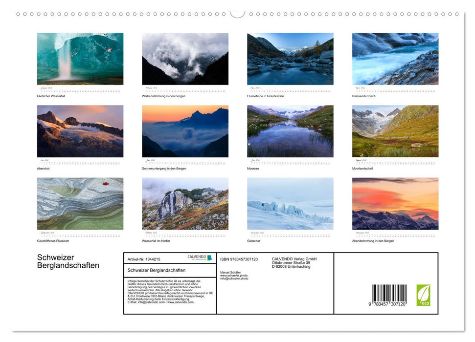 Schweizer Berglandschaften (CALVENDO Premium Wandkalender 2026)