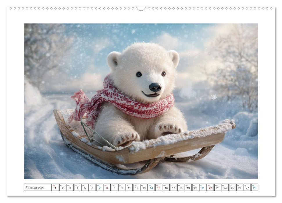 Kleiner Eisbär und die große Welt (CALVENDO Premium Wandkalender 2026)
