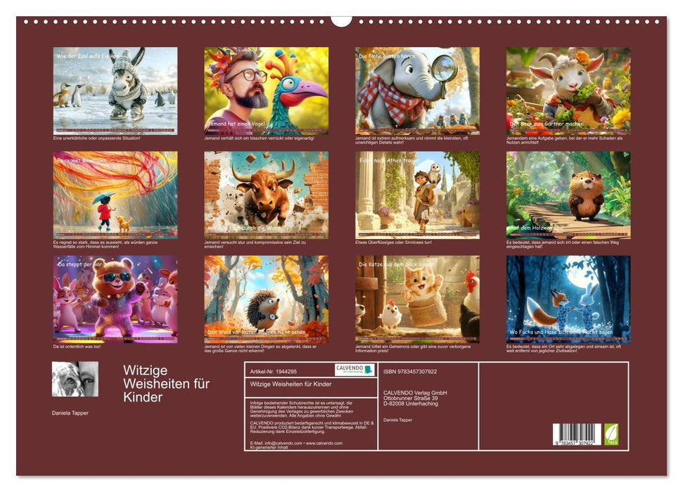 Witzige Weisheiten für Kinder (CALVENDO Wandkalender 2026)