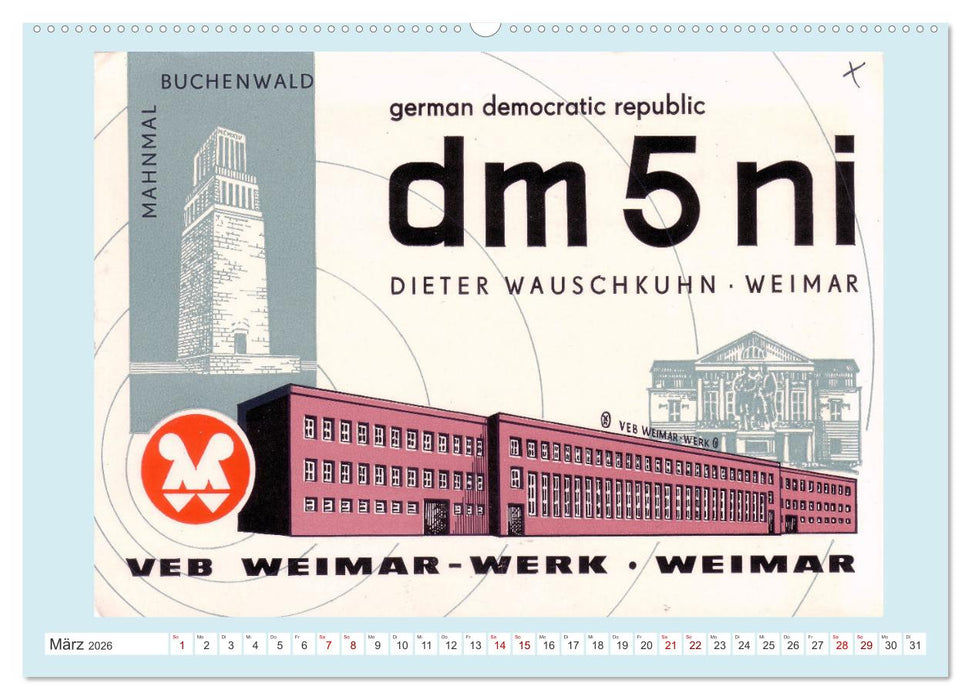 Amateurfunk in der DDR - Historische QSL-Karten (CALVENDO Wandkalender 2026)