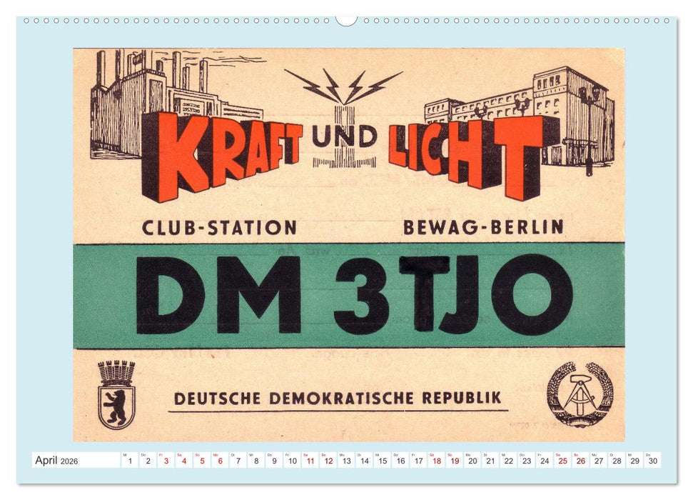 Amateurfunk in der DDR - Historische QSL-Karten (CALVENDO Wandkalender 2026)
