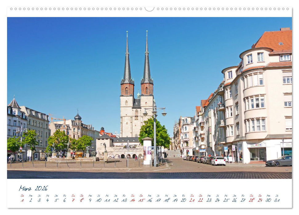 Halle an der Saale. Wir schlendern durch die Heimat von Georg Friedrich Händel (CALVENDO Premium Wandkalender 2026)