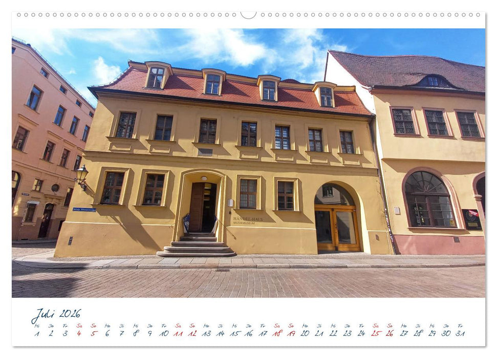 Halle an der Saale. Wir schlendern durch die Heimat von Georg Friedrich Händel (CALVENDO Premium Wandkalender 2026)