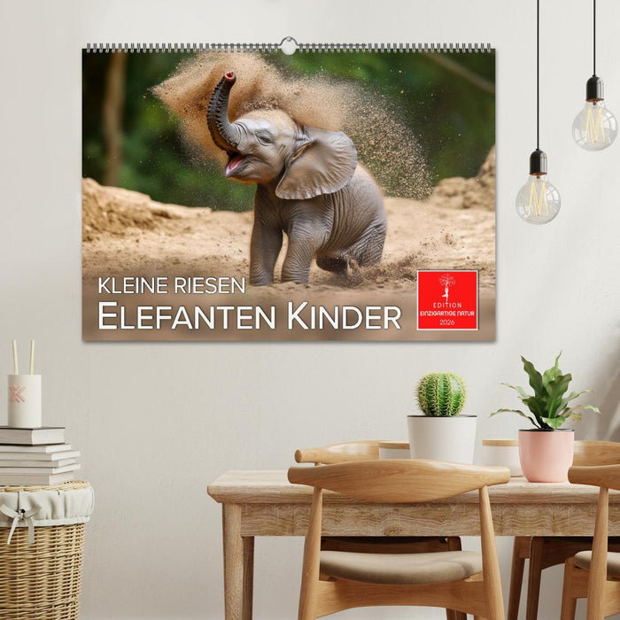 Elefanten Kinder - kleine Riesen (CALVENDO Wandkalender 2026)
