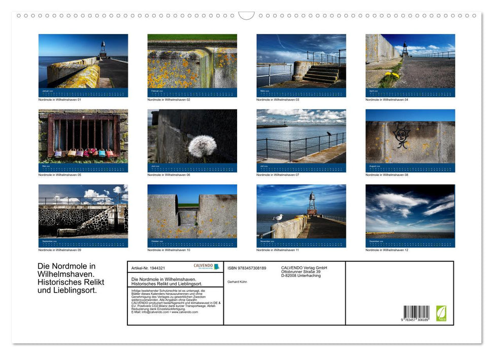 Die Nordmole in Wilhelmshaven. Historisches Relikt und Lieblingsort. (CALVENDO Wandkalender 2026)