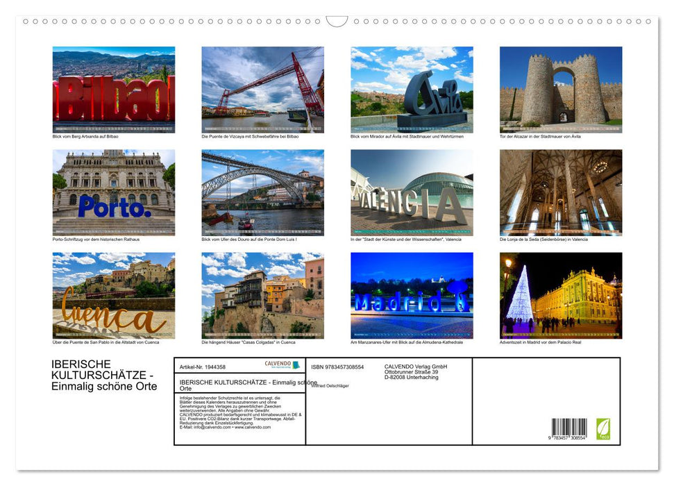 IBERISCHE KULTURSCHÄTZE - Einmalig schöne Orte (CALVENDO Wandkalender 2026)