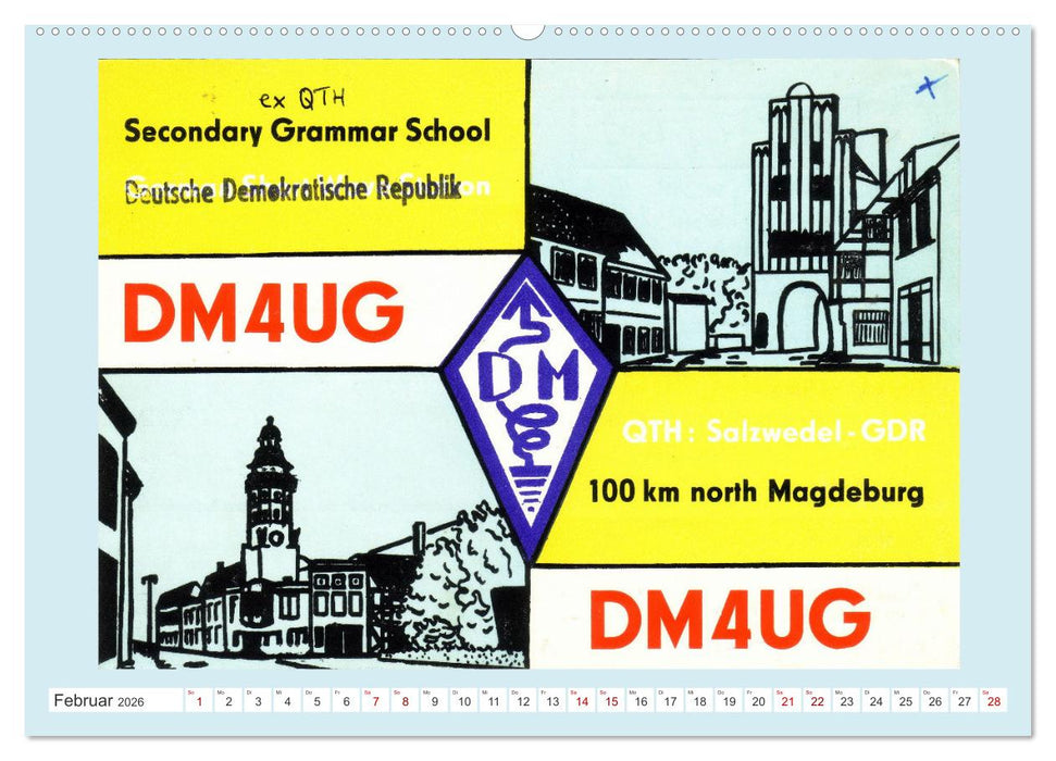 Amateurfunk in der DDR - Historische QSL-Karten (CALVENDO Premium Wandkalender 2026)