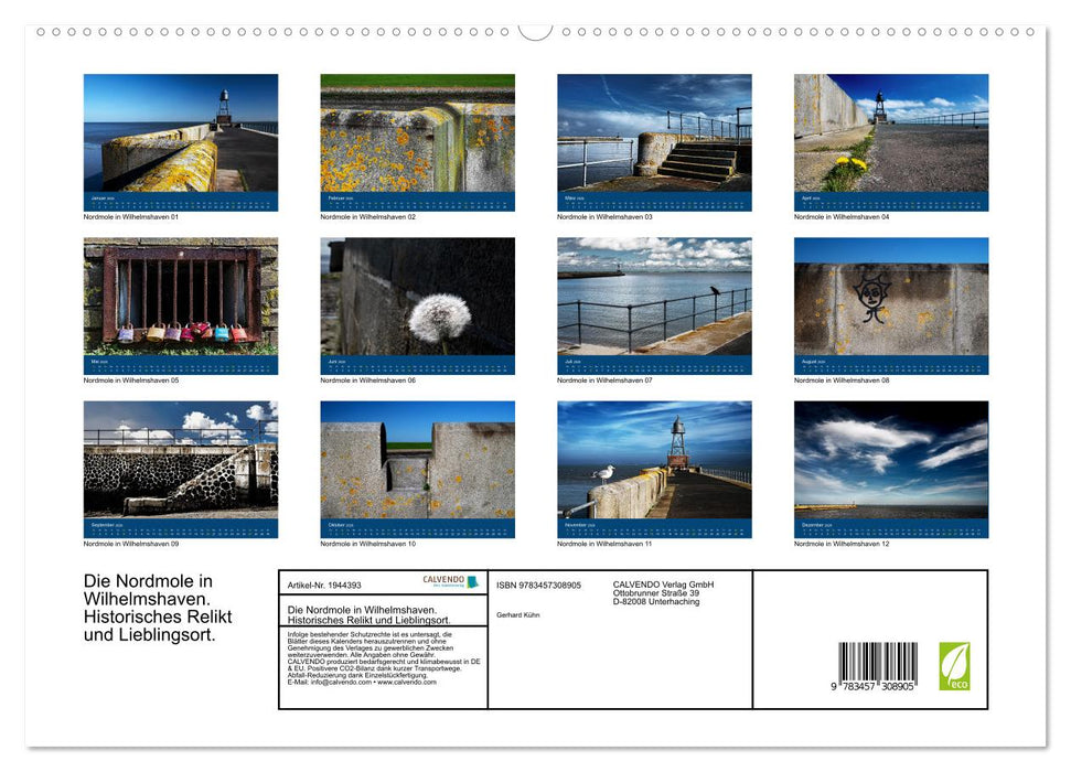 Die Nordmole in Wilhelmshaven. Historisches Relikt und Lieblingsort. (CALVENDO Premium Wandkalender 2026)