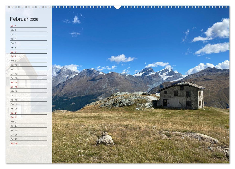 Alpenauszeit - Die Berghütten unserer Alpen (CALVENDO Wandkalender 2026)