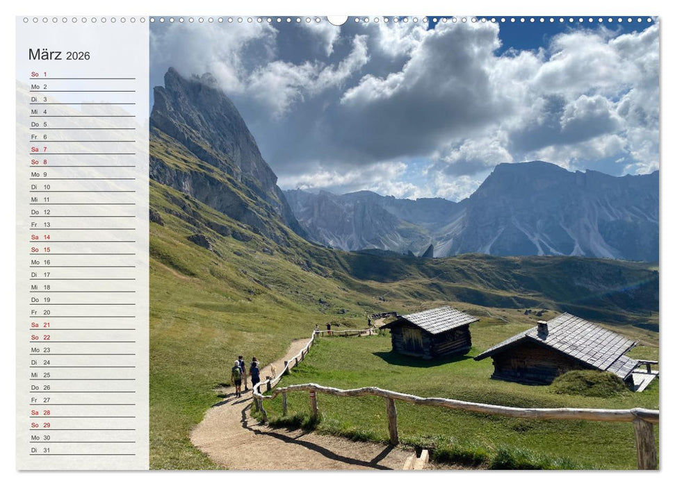 Alpenauszeit - Die Berghütten unserer Alpen (CALVENDO Wandkalender 2026)