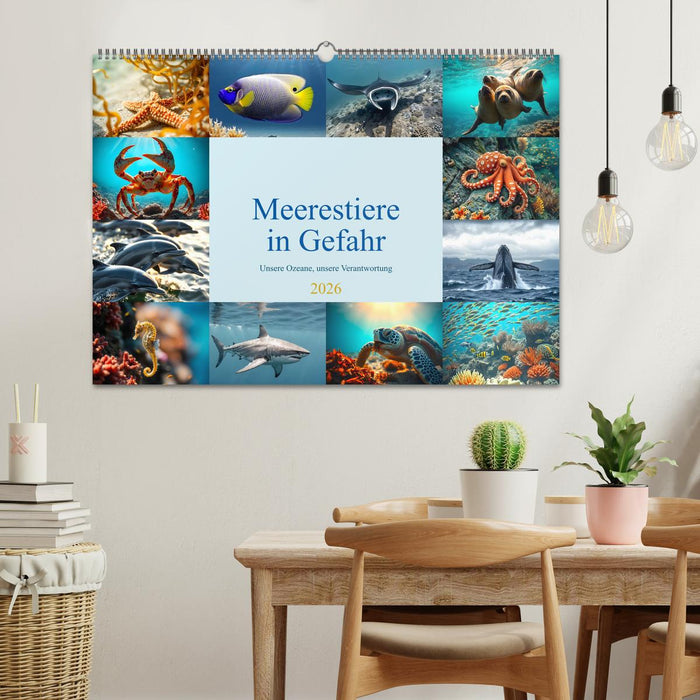 Meerestiere in Gefahr - Unsere Ozeane, unsere Verantwortung (CALVENDO Wandkalender 2026)