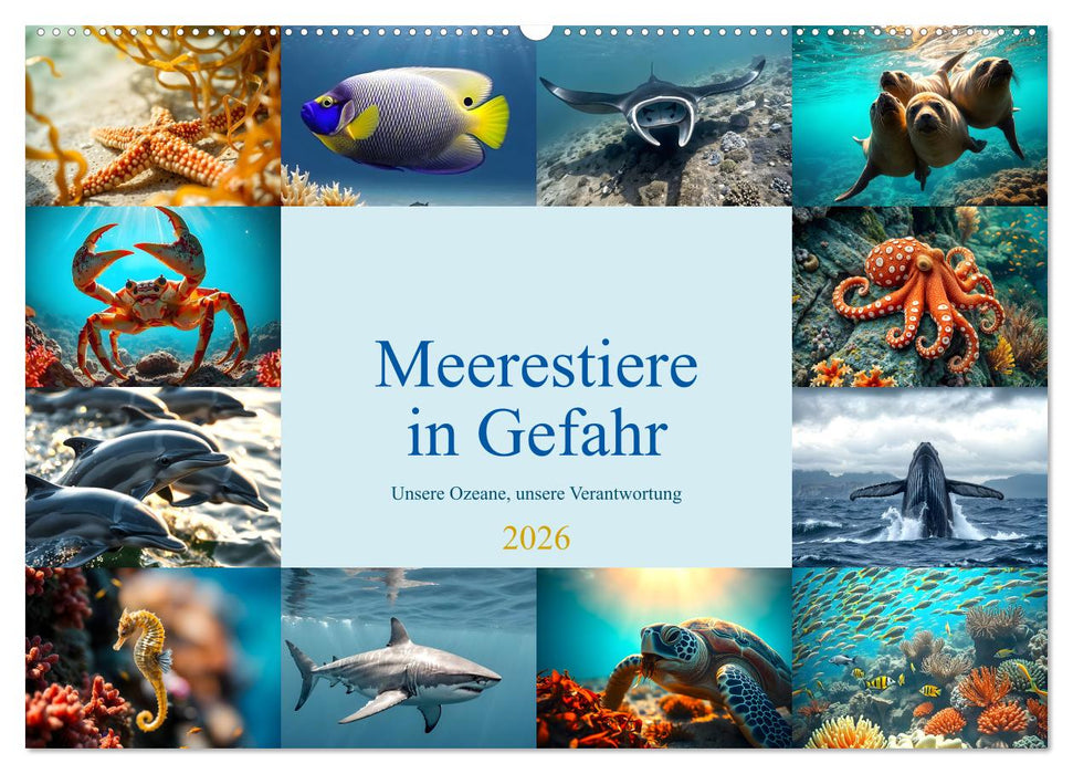 Meerestiere in Gefahr - Unsere Ozeane, unsere Verantwortung (CALVENDO Wandkalender 2026)