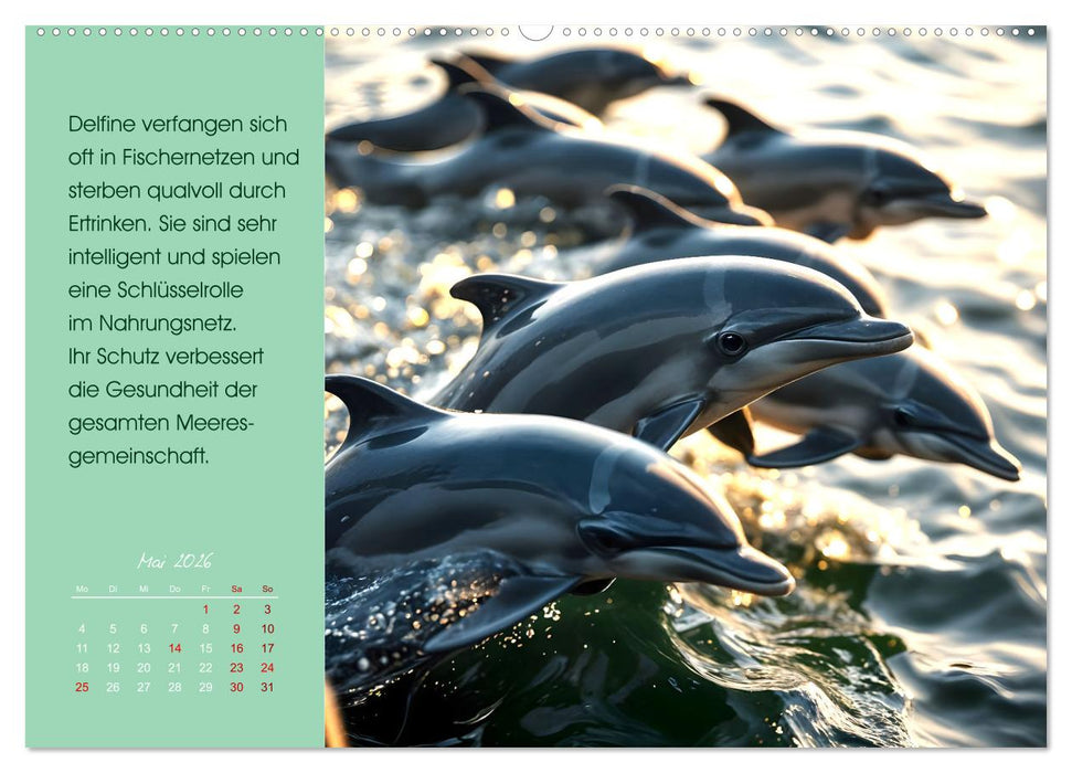 Meerestiere in Gefahr - Unsere Ozeane, unsere Verantwortung (CALVENDO Wandkalender 2026)