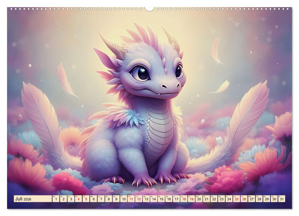 Süße Babydrachen (CALVENDO Premium Wandkalender 2026)