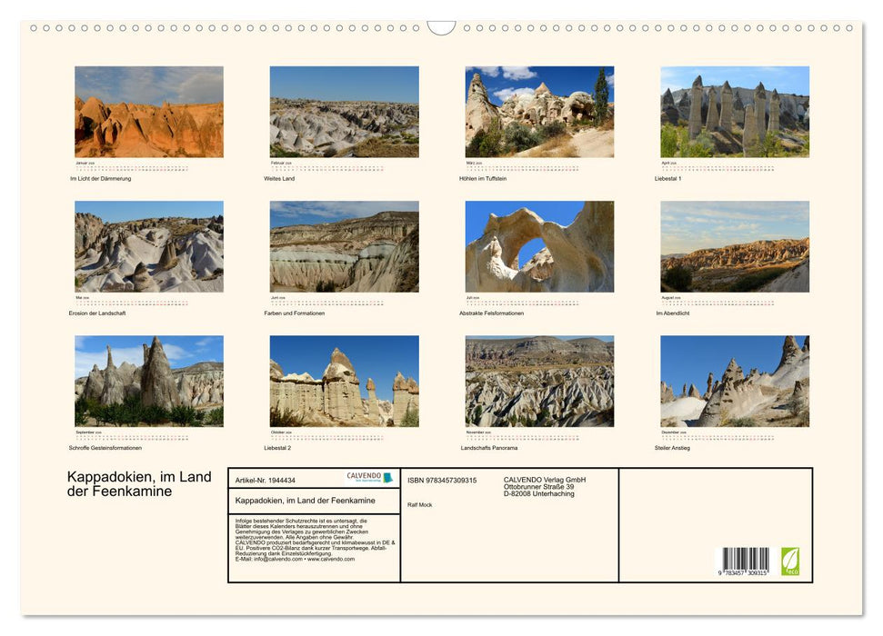 Kappadokien, im Land der Feenkamine (CALVENDO Wandkalender 2026)