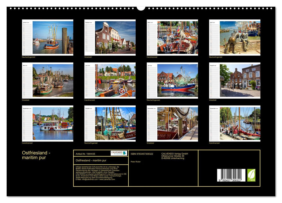 Ostfriesland - maritim pur (CALVENDO Premium Wandkalender 2026)
