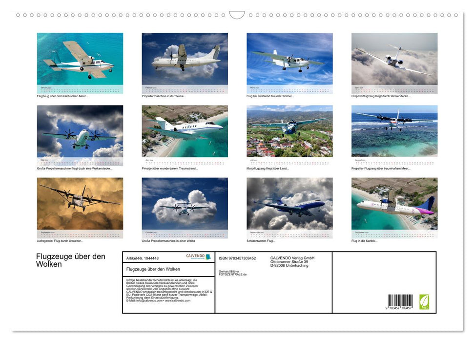 Flugzeuge über den Wolken (CALVENDO Wandkalender 2026)