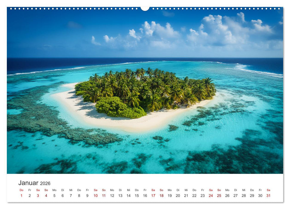 Sehnsucht nach dem Paradies - Tropische Inselträume (CALVENDO Premium Wandkalender 2026)